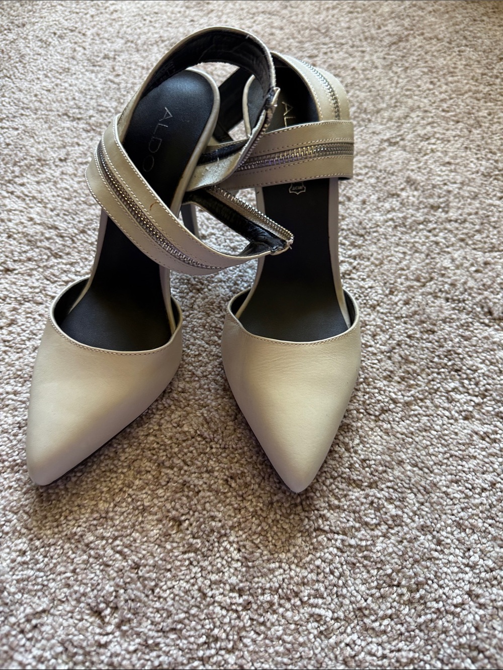 ALDO Women's Pointed Toe Ankle-Strap Pumps in Light Beige